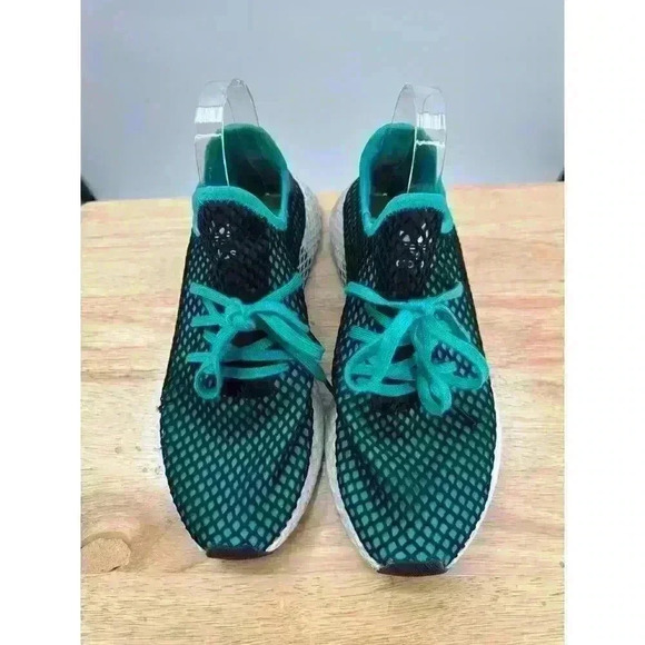 Adidas Deerupt Runner Cloth Low Trainers Men's Sz10.5 - Blue/Green w/ Black Mesh - Picture 6 of 10